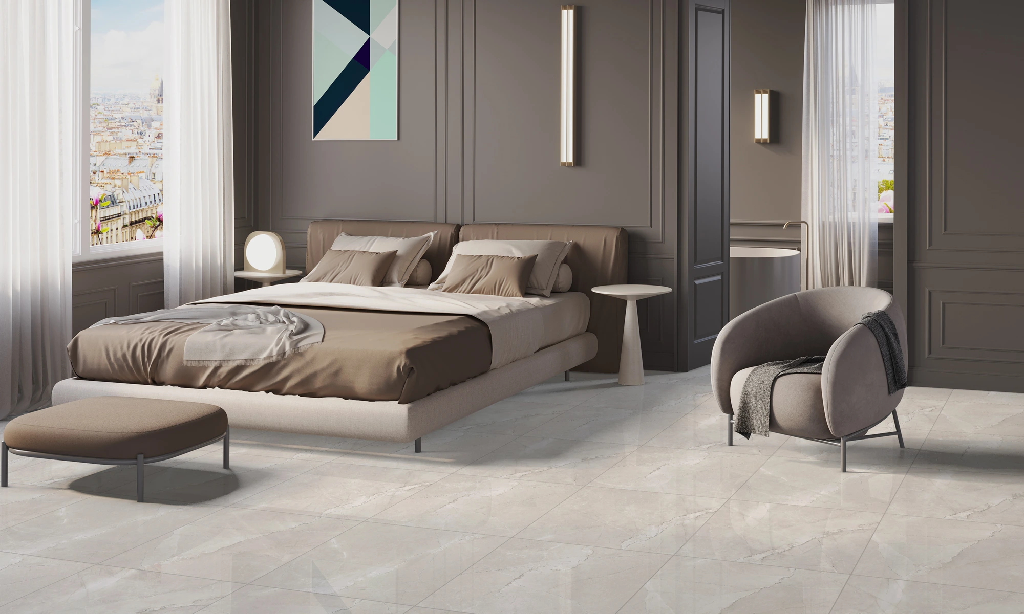 Wood and Tile Floor