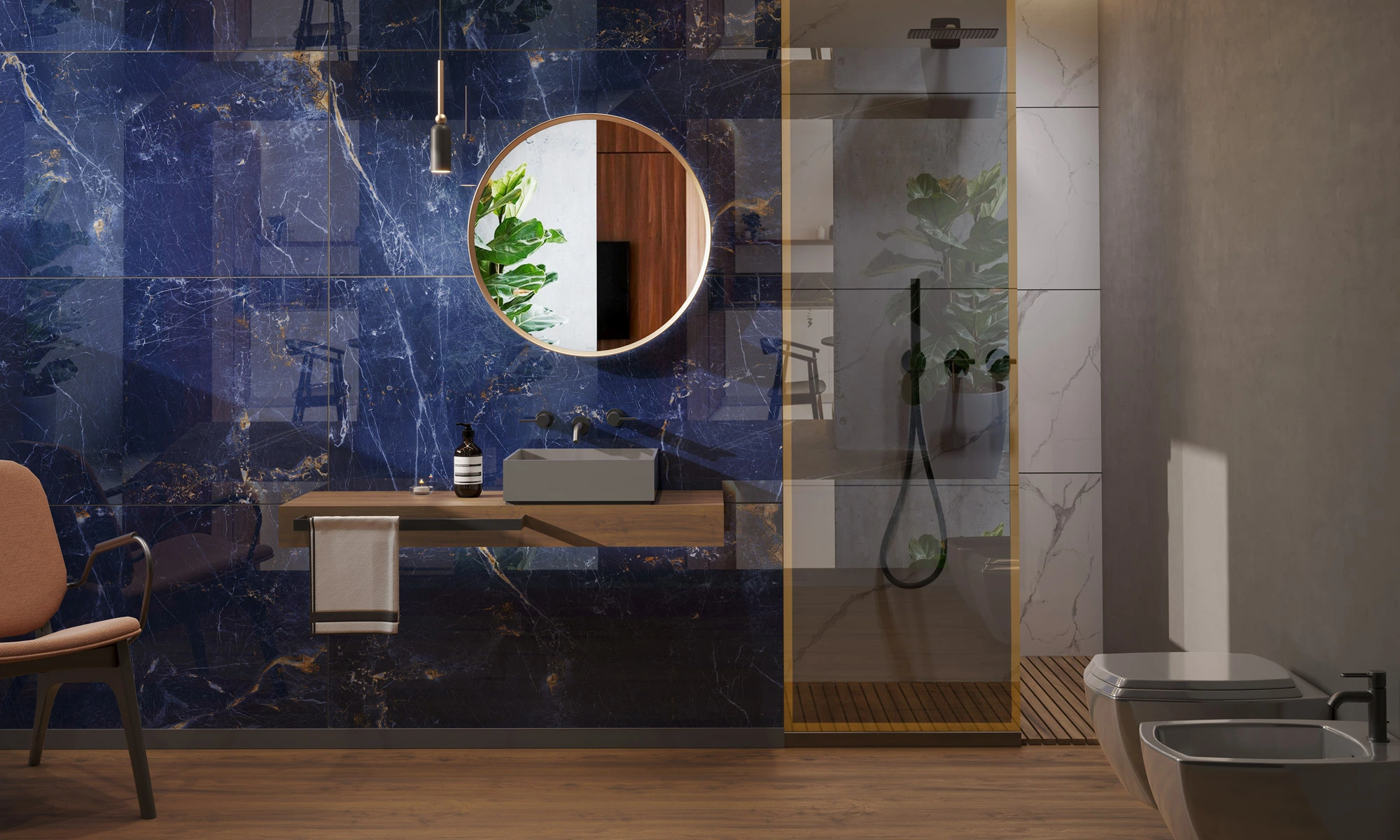 Wood and Tile Floor